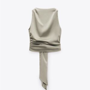 Zara Satin Tie Top